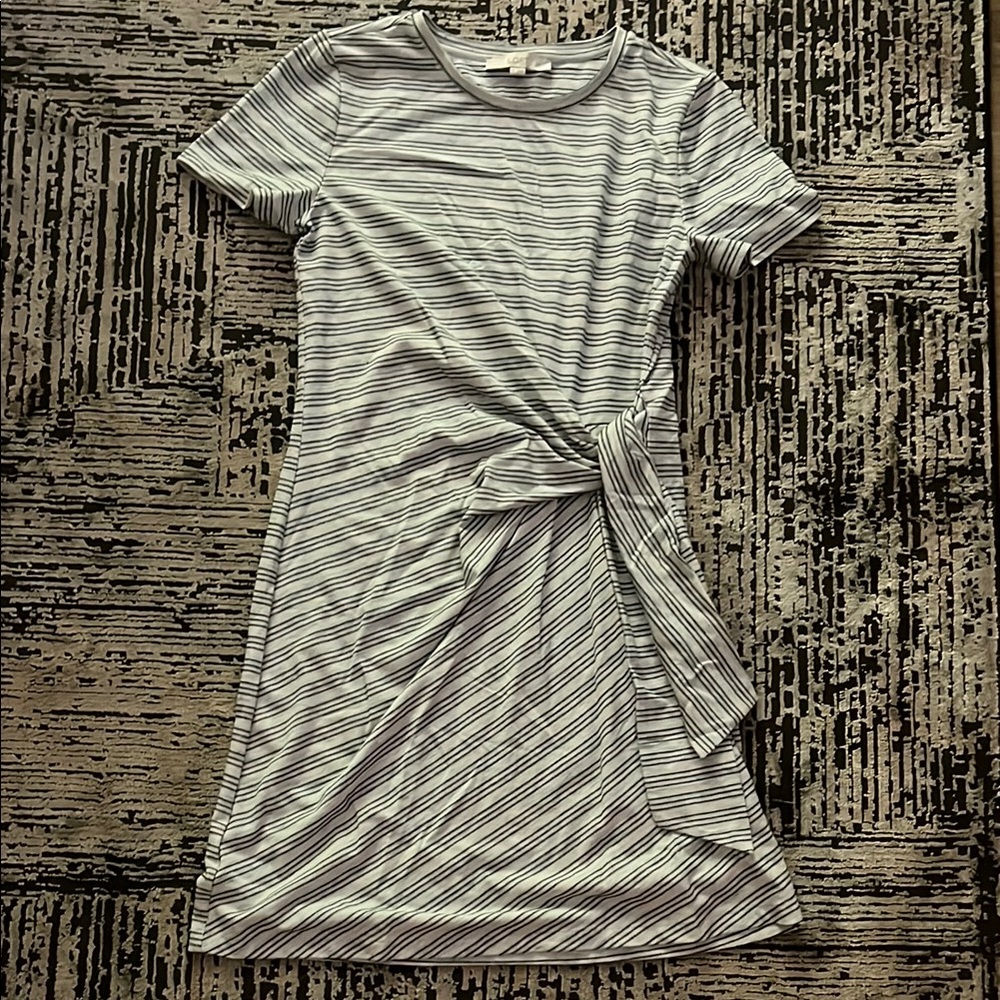 LOFT Striped Midi Shirt Dress